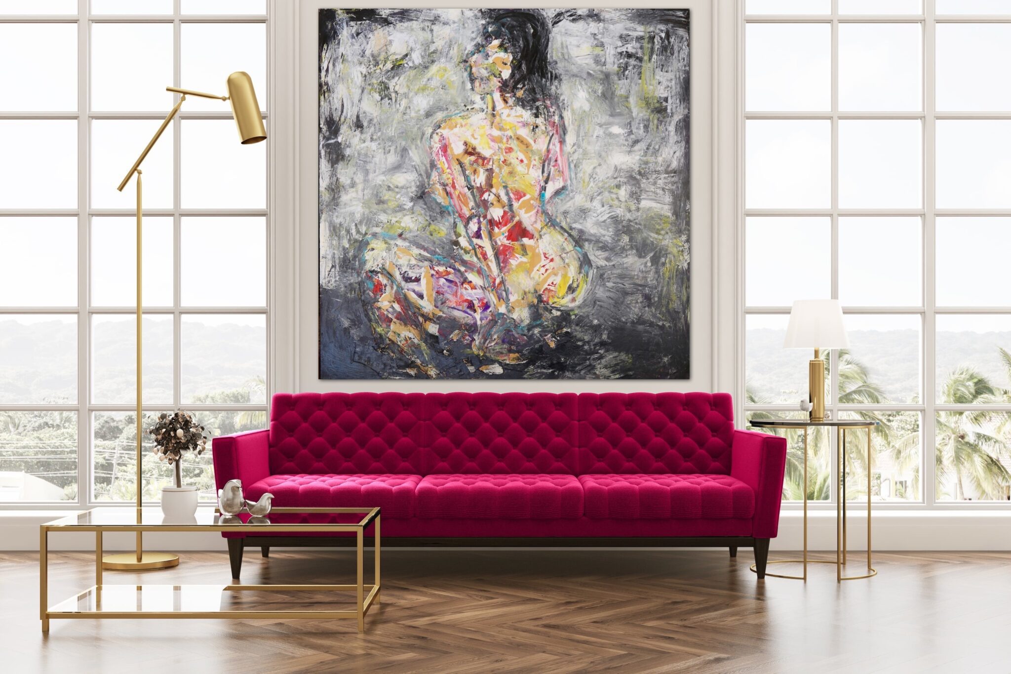 Haleh Mashian painting view in a room