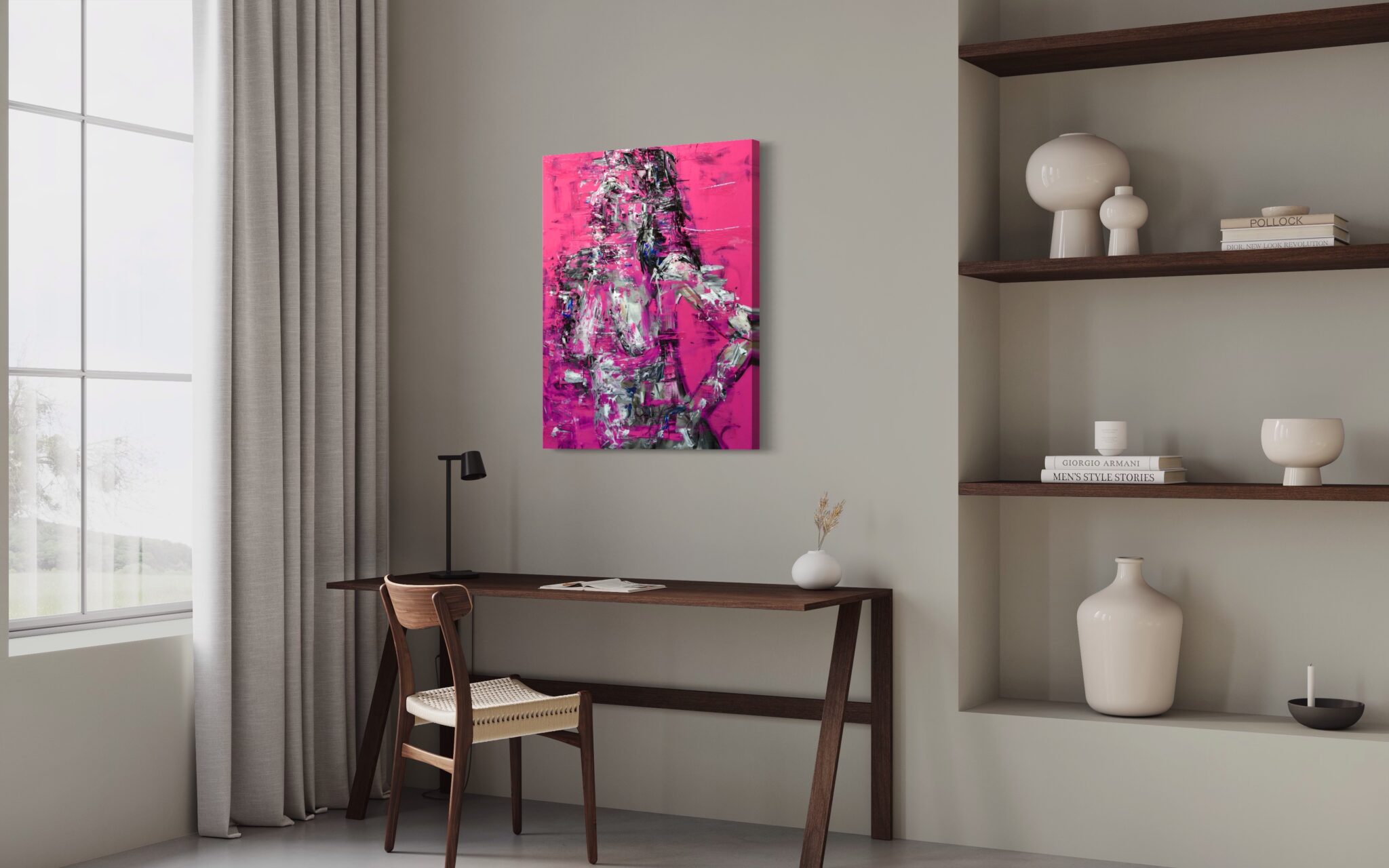 Magenta by Haleh Mashian view in a room Magenta painting by Haleh Mashian view in a room