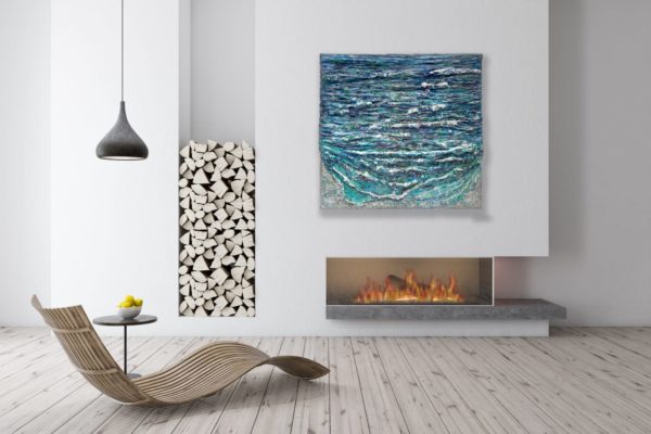 AT YOUR SHORE by Haleh Mashian displayed in a room