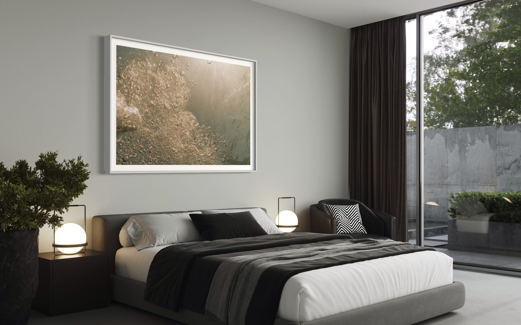 Untethered I Untethered I by Yves Bright view in a modern bedroom