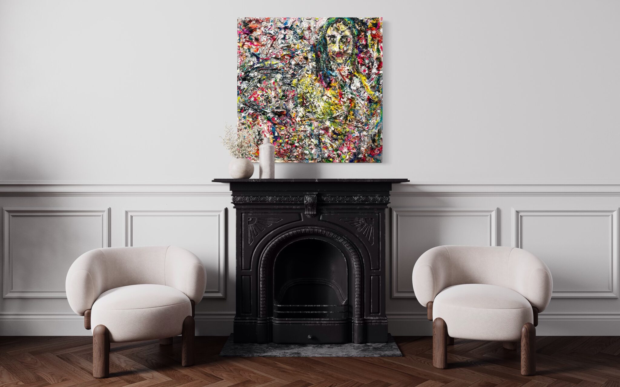 Mixed media figurative painting by Haleh Mashian Mixed media figurative painting by Haleh Mashian