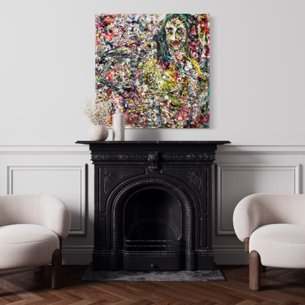 Mixed media figurative painting by Haleh Mashian Mixed media figurative painting by Haleh Mashian