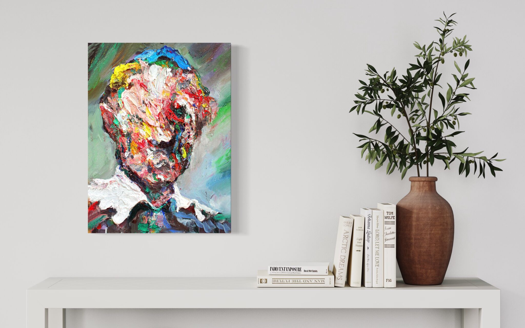 Massimo D'Amico Mr X impasto painting view in a room Massimo D'Amico Mr X impasto painting view in a room