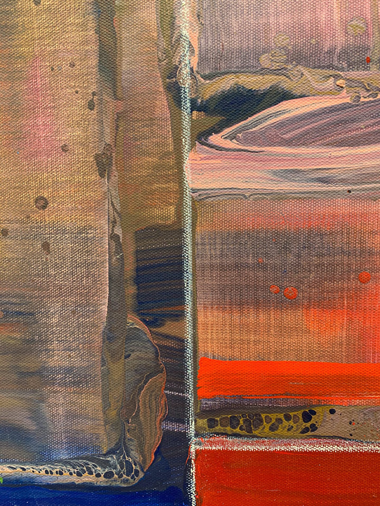 AC 2-2 David Kupferman Detail 4 A close up detail shot of the modern, geometric painting by David Kupferman