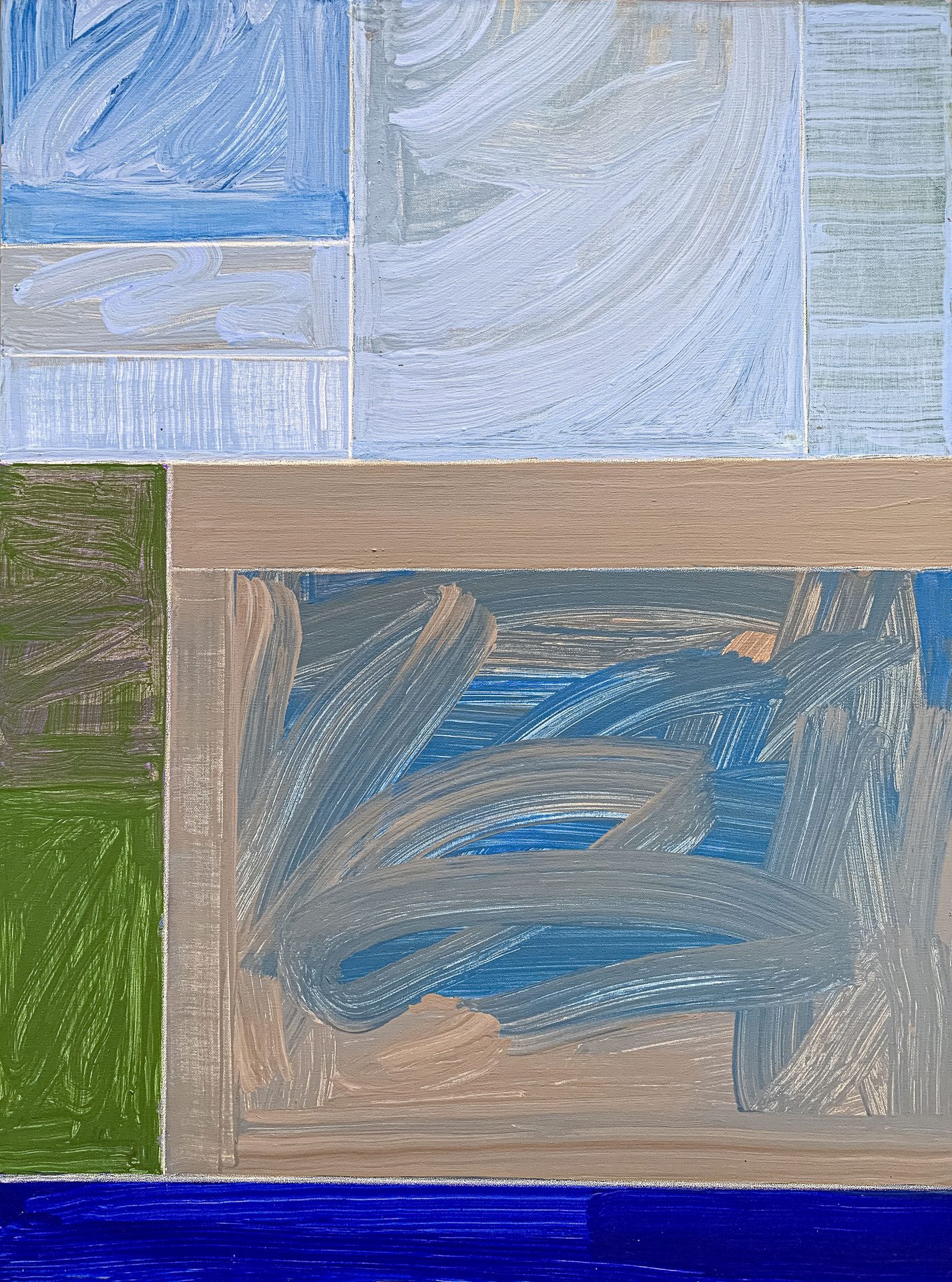 AH 9-2 Triptych David Kupferman A close up detail shot of the modern, geometric triptych painting by David Kupferman