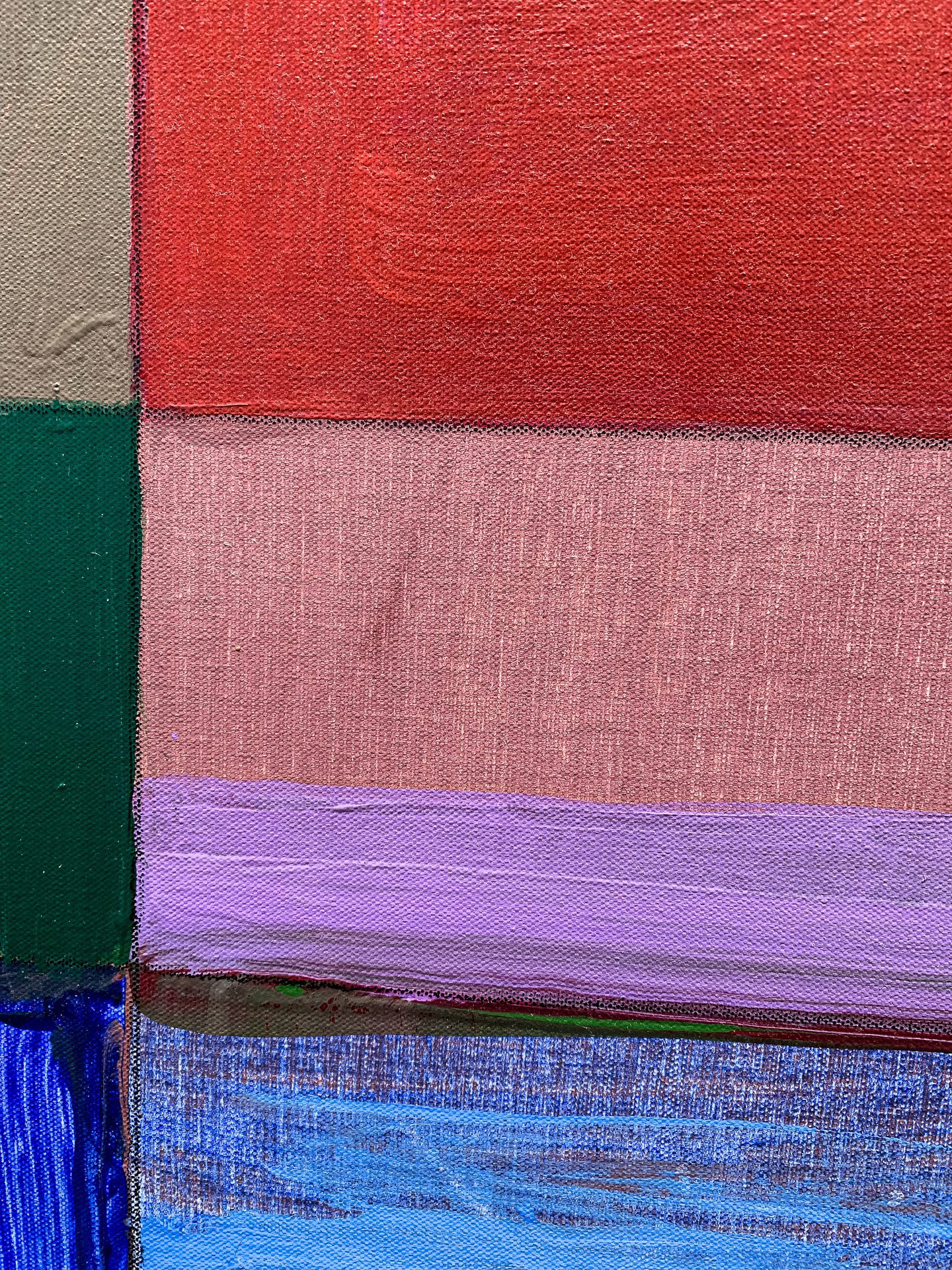 AI 1-6 David Kupferman Detail 2 A close-up detail photo of a modern, colorful geometric painting by David Kupferman, AI 1-6