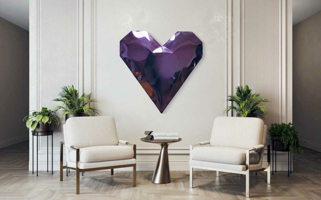 LUCID LOVE MIRROR, CANDY PURPLE by Piers Henry on display