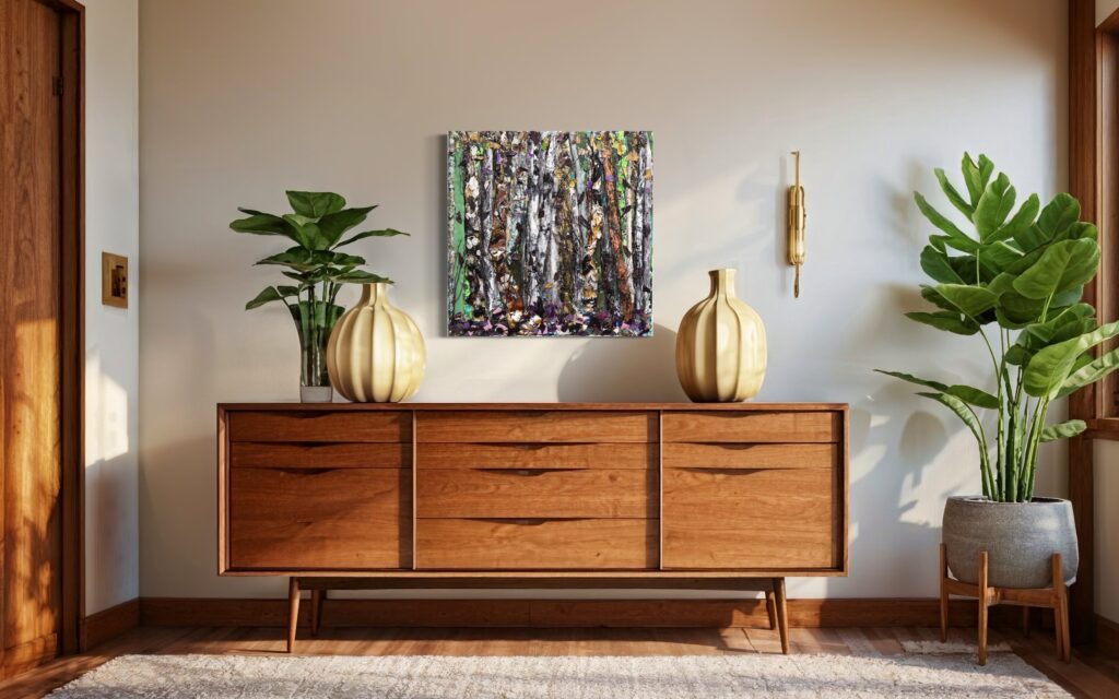 Haleh Mashian contemporary art https://www.mashgallery.com/artwork/echoes-of-the-wild/ fall decor warm muted tones mid century modern